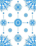 Winter Blue Snowflake Garland Collection Rug