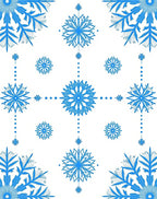 Winter Blue Snowflake Garland Collection Rug