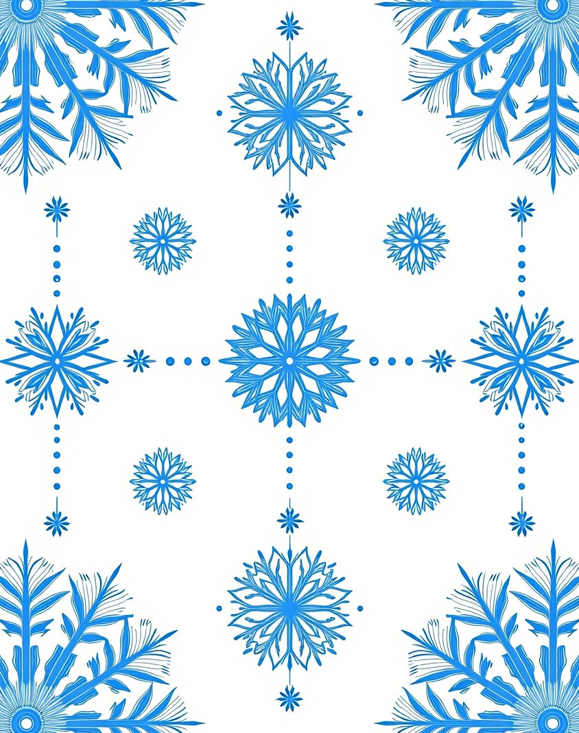Winter Blue Snowflake Garland Collection Rug