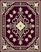 Deep Red Floral Medallion Rug