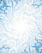 Abstract Blue Whirling Energy Swirl Rug