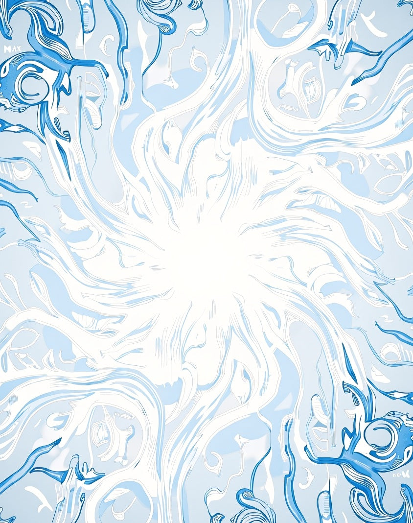 Abstract Blue Whirling Energy Swirl Rug