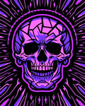 Vibrant Purple Skull Sunburst Rug