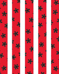 Red White Green Floral Stripe Rug