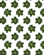Dark Green Floral Starburst Rug