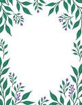 Emerald Green Floral Vine Border Rug