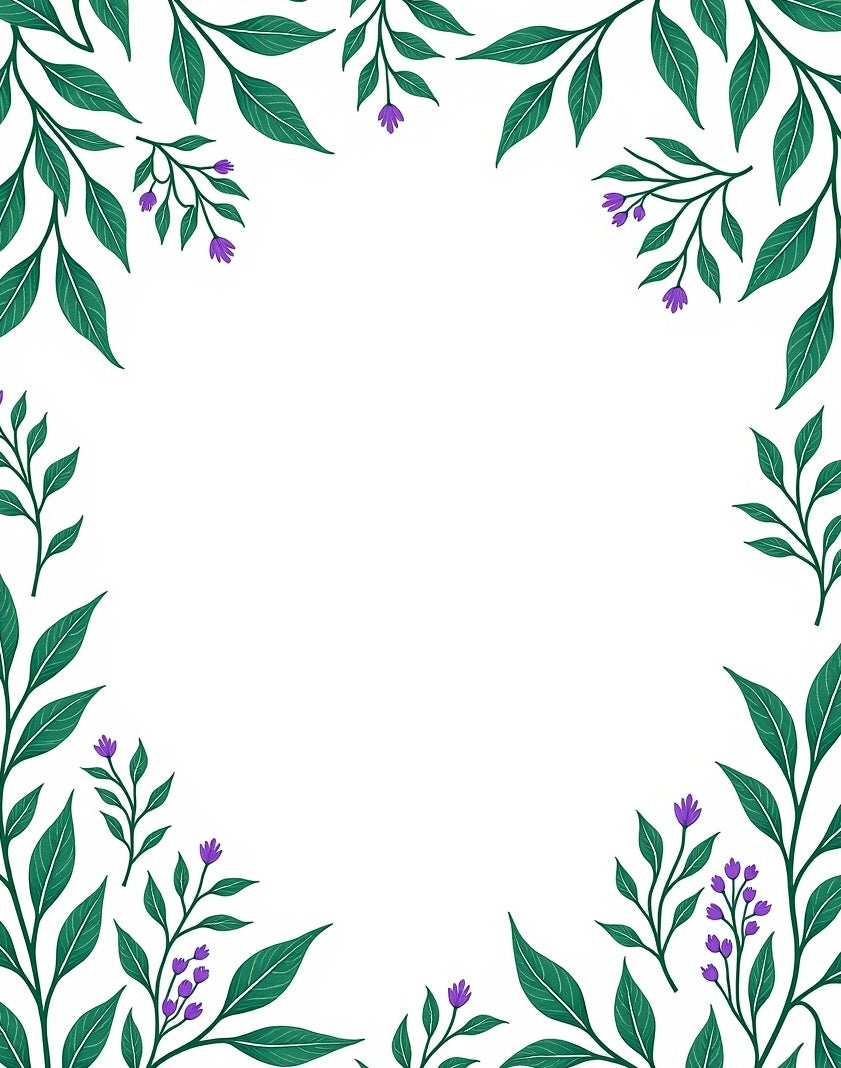 Emerald Green Floral Vine Border Rug