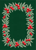 Green Berry Garland Border Rug