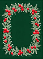 Green Berry Garland Border Rug