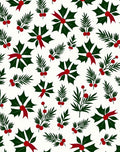 Festive Holly Berry Pine Sprig Accent Rug