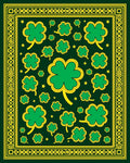 Emerald Green Clover Scatter Border Rug