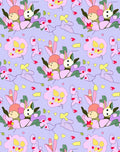 Whimsical Pastel Bunny Floral Garden Rug