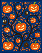 Spooky Orange Pumpkins And Owls Rug