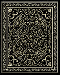 Classic Black and Gold Scrollwork Medallion Rug