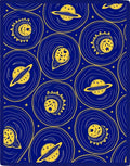 Cosmic Yellow Planets Blue Night Rug