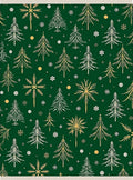 Emerald Green Forest Christmas Trees Rug