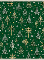 Emerald Green Forest Christmas Trees Rug