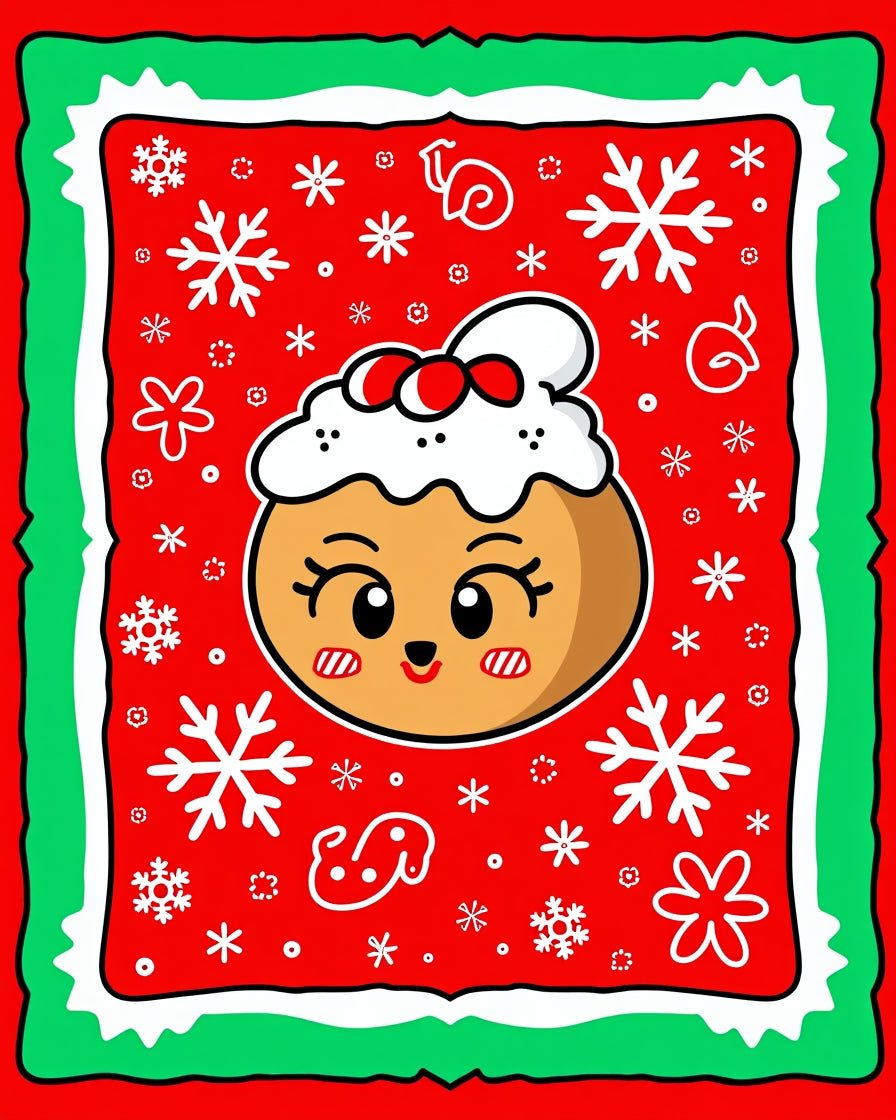 Festive Gingerbread Snowflake Charm Rug