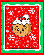 Festive Gingerbread Snowflake Charm Rug