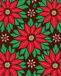 Vibrant Red Poinsettia Bloom Rug