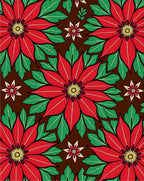 Vibrant Red Poinsettia Bloom Rug