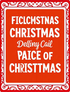 Festive Red Christmas Typography Sign Rug