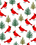 Red Cardinal Evergreen Trees Collection Rug