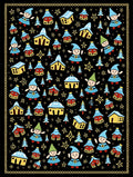 Whimsical Gnomes Forest Houses Stars Rug