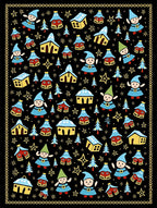 Whimsical Gnomes Forest Houses Stars Rug