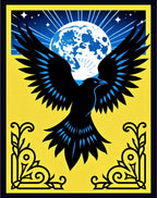 Midnight Crow Moon Yellow Rug