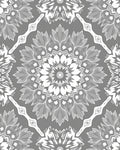 Gray Mandala Floral Medallion Rug