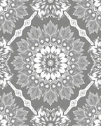 Gray Mandala Floral Medallion Rug