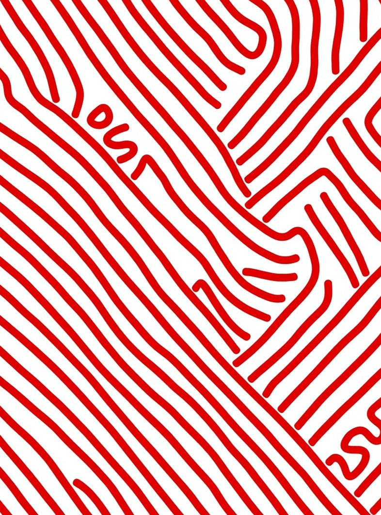 Bold Red Abstract Lines Rug