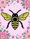 Happy Bee Floral Garden Pink Rug