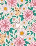 Playful Kittens Amongst Pink Roses Rug