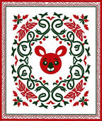 Red Koala Festive Floral Border Rug