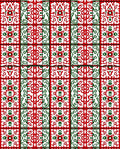Red Green Ornate Geometric Medallion Rug