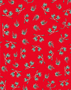 Red Pine Branch Whimsical Collage Rug