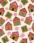 Brown Gingerbread Houses with Swirls Rug