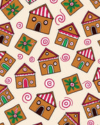 Brown Gingerbread Houses with Swirls Rug