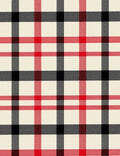 Classic Red Black Cream Plaid Checkered Rug