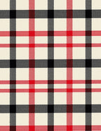 Classic Red Black Cream Plaid Checkered Rug