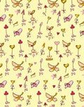 Pink Golden Heart Floral Bows Rug