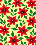 Vibrant Red Petal Floral Branches Rug