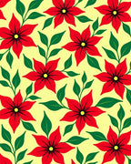 Vibrant Red Petal Floral Branches Rug