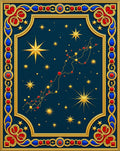 Golden Starry Constellation Border Rug