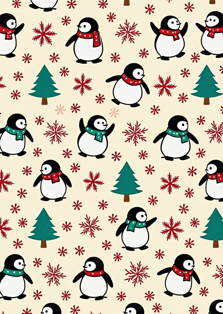 Adorable Penguin And Pinecone Whimsy Rug