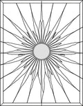 Radiant Sunburst Centerpiece Line Art Rug
