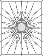 Radiant Sunburst Centerpiece Line Art Rug
