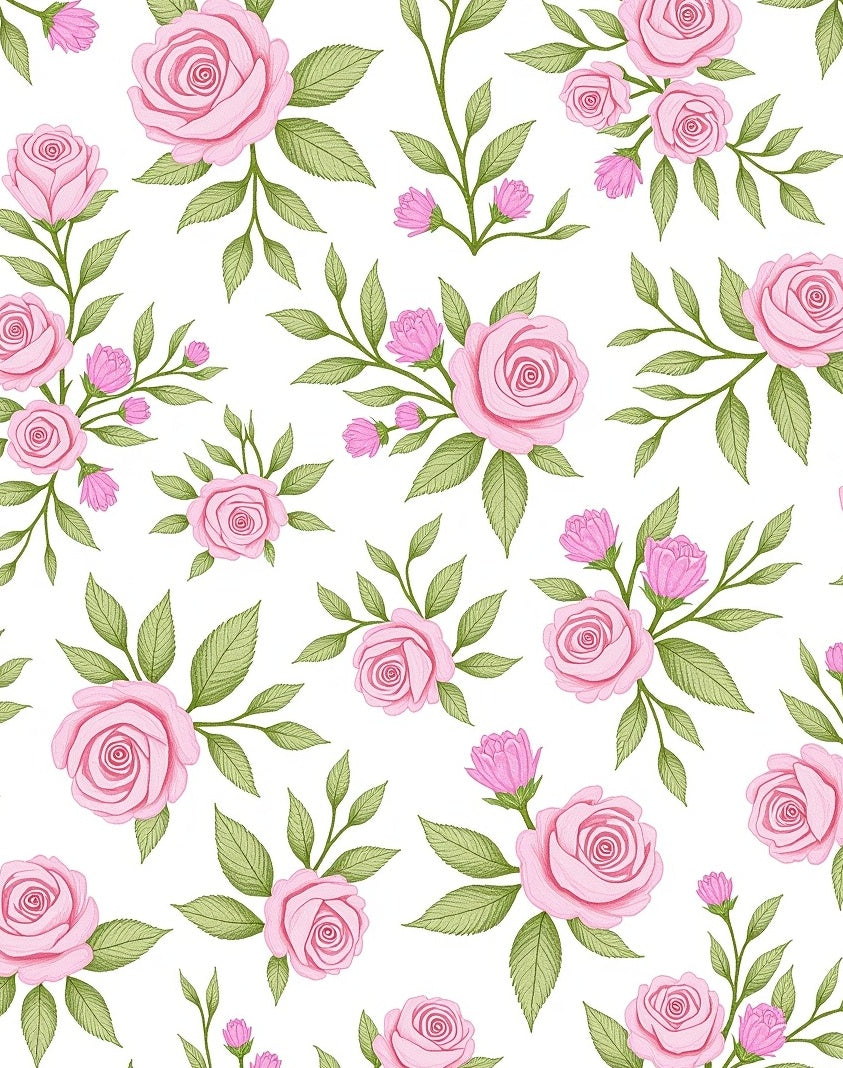 Pink Floral Garden Sprigs Rug